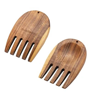 Acacia Salad Hands Wooden Salad Tongs for Serving Salad Mixes Set for Serving... - Picture 1 of 6