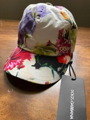 Gorra de béisbol de algodón floral genuina DOLCE & GABBANA nueva con etiquetas talla M Foto 1 de 4