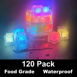 120pcs Bar Glowing LED Ice Cubes Flash Light For Party Wedding Wine Glass Decor - Picture 1 of 10