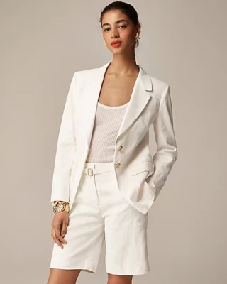 J. CREW Madelyn Blazer in Linen blend Ivory Size 4 - Image 1 of 4