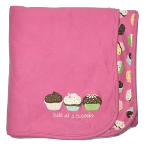 Gymboree Sweet Tooth Pink Cute As A Cupcake Baby Girl Blanket Cotton 2008 - Picture 1 of 4