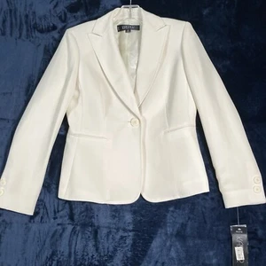 NWT Kasper 2pc Suit Set, Jacket AND Pants, Ivory, Lined, Petite Size 2P - Picture 1 of 21