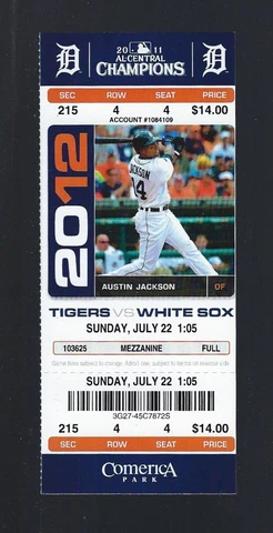 MIGUEL CABRERA HOME RUN #300 - 2012 MLB DETROIT TIGERS BASEBALL FULL TICKET 7/22 Cover