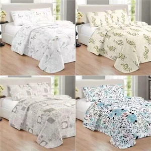 LUXURY 3-PIECE KING SIZE BEDSPREAD SET – QUILTED BED WITH MATCHING PILLOWCASE - Picture 1 of 9