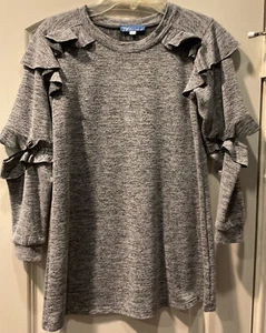 TM by TRULEY ME Lil Girls Sz 7 Grey Cutout Long Sleeve Dress PreOwned - Picture 1 of 3
