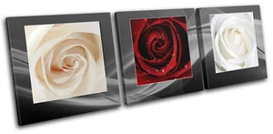 Love Roses Natural Floral TREBLE TELA parete arte foto stampa - Foto 1 di 1