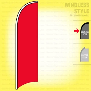 SOLID RED - Windless Swooper Flagge 2,5 x 11,5 Fuß Feder Banner Schild b - Bild 1 von 1