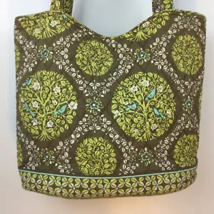Vera Bradley Woman’s Tote Style Hand Bag Nice Tan & Green Colors - Picture 1 of 12