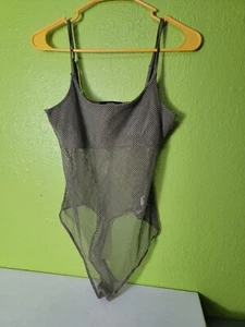 Forever 21 One Piece Body Suit Youth Girls Large Green Mesh - Picture 1 of 4