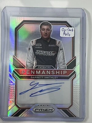 Garrett Smithley 2021 Panini Prizm NASCAR Silver Patented Penmanship Auto RACING - Image 1 of 4