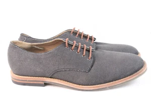 H By Hudson Shoes Men's Size 42 US 9 Charcoal Grey Canvas Oxfords Business SER01 - Imagen 1 de 7