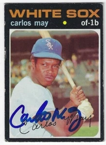 Autographed CARLOS MAY  Chicago White Sox 1971 Topps card #243 w/COA - Picture 1 of 1