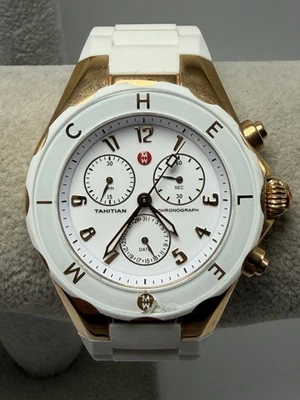 Reloj Michele Tahitian MWW12F000008 Vidrio Astillado Batería Nueva 40MM 8" Damas Foto 1 de 4