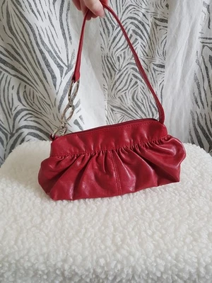 Y2K Red Faux Leather Bag Mini Shoulder Bag Dorothy Perkins Vintage 2000s - Image 1 of 4