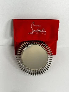 Louboutin Mirror Silver tone Sun Design Hand-held Compact Size w/ Dust bag - Picture 1 of 10