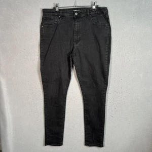 Levis Womens 721 High Rise Skinny Jeans Size 33 Black Denim - Picture 1 of 12