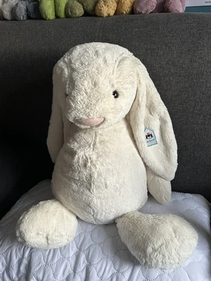 ORIGINAL BASHFUL CREAM BUNNY - WIRKLICH GROSS - WEICHES PLÜSCHTIER - NEU MIT ETIKETT - Bild 1 von 3