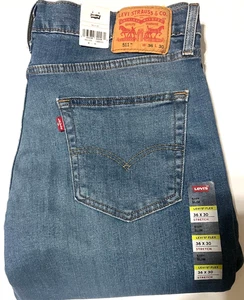 NWT MEN LEVI’S FLEX 511 3920 SLIM SET BELOW WAIST L. BLUE STRETCH JEANS PANT - Picture 1 of 5