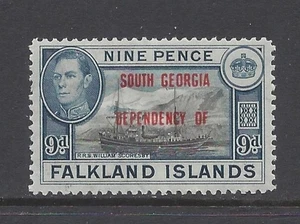 FIDS SOUTH GEORGIA 1944 9d WITH “SHORT DOWN STROKE ON “F” OF “OF” VARIETY SG B2. - Picture 1 of 2