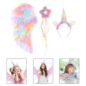 1 Set Angel Wing Prop Girl Performance Costume Prop Unicorns Hairhoop - Picture 1 of 12