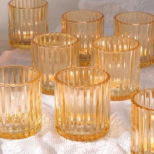 Gold Large Votive Candle Holder Set of 8, Tea Lights Candle Holders for Weddi... - Picture 1 of 7