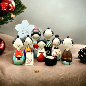 The Nativity Kokeshi Doll TypeB Craft wood Artist Izumi Oki The Birth of Jesus - Picture 1 of 12