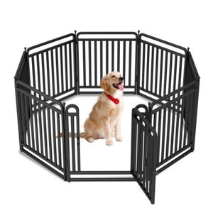 Parque Infantil para Perros, Valla para Mascotas Interior/Exterior 32" con Puerta, Resistente y Plegable Negro - Imagen 1 de 25
