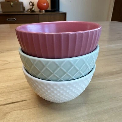 IKEA KEJSERLIG Mixed Color Bowls | 3 Pack Small Ice Cream, Snack, Soup Bowls - Image 1 of 4