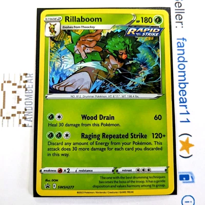Rillaboom COSMOS HOLO Black Star Promo card SWSH277 Sword & Shield 2023 NM/LP - Image 1 of 4