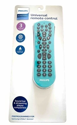 Mando a distancia universal Philips Teal todas las principales marcas 3 dispositivos SRP2013G/27 NUEVO Foto 1 de 3