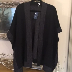 Charter club black grey sweater shawl wrap NWT - Picture 1 of 3