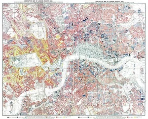 Mapa de la pobreza de Londres 1889 Londres Inglaterra mapa de pared de gran formato por Charles Booth - Imagen 1 de 5