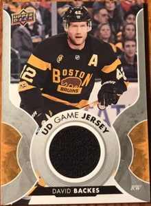 2017-18 Upper Deck UD Game Jersey David Backes GJ-BA Boston Bruins - Picture 1 of 2