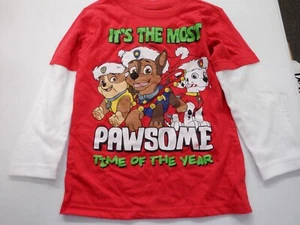 BOYS SIZE 2T PAW PATROL IT'S THE MOST PAWSOME CHRISTMAS RED TSHIRT NEW #22472 - Picture 1 of 2