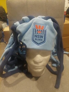 NRL NSW Blues State Of Origin Dreadlocks Beanie Warm Hat - Jersey Football - Picture 1 of 5