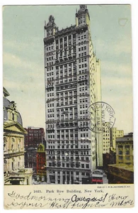 Park Row Building Nueva York Postal Brillo c1905 - Imagen 1 de 2