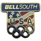Vintage 1996 BELLSOUTH Atlanta Summer Olympics Rings USA American Flag Pinback