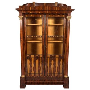 Large Display Cabinet in Antique Biedermeier Style Exotic Rosewood Veneer - Picture 1 of 10