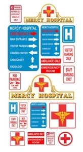 1:87 HO scale model hospital signs - Picture 1 of 1