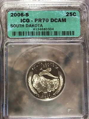 2006 S 25C South Dakota State Quarter PR70DCAM  ICG - Image 1 of 2