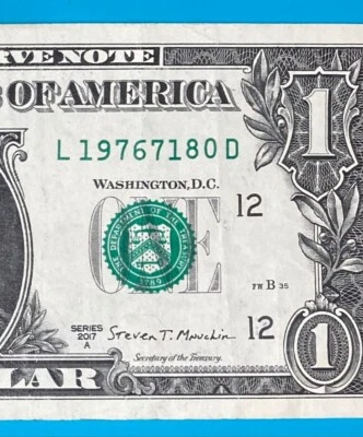 1976 July 18 : L 19767180 D BIRTHDAY Note $1 One Dollar Bill (1976 / 7 / 18 _) - Image 1 of 3
