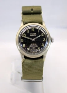 WWII era SILVANA Manual Wind Watch GERMAN MILITARY DH Serial # 33mm RUNNING - Picture 1 of 12