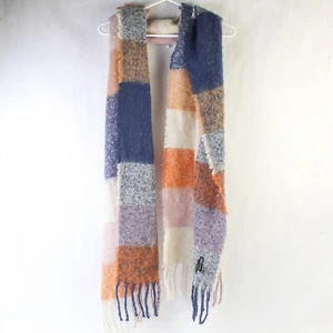 Steve Madden Multicolor Checkered Fringe Scarf Shawl Wrap - One Size - Picture 1 of 5