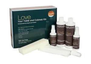Harveys 'love' your Table and Cabinet Care Kit - RRP £19.99 wood polish restore - Picture 1 of 3