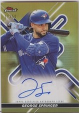 GEORGE SPRINGER 2022 TOPPS FINEST AUTOGRAPHS GOLD REFRACTOR #FA-GE 11/50 + BONUS