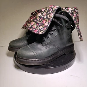 Dr. Martens Triumph 1914 Kampfstiefel Damengröße 10 abgenutztes Leder Blumenmuster faltbar - Bild 1 von 23
