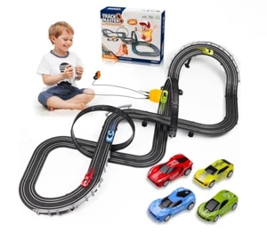 Slot Car Race Track Set, Battery or Electric Race Car 23 ft OPEN BOX - Picture 1 of 17