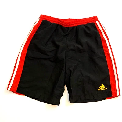 Adidas Youth Swim Short Size M (25"W) Black, Red, White & Orange Stripes - Image 1 of 4