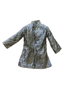 Marked Peggy Ann Doll Coat Hong Kong Silver Metallic Jacket - Picture 1 of 4