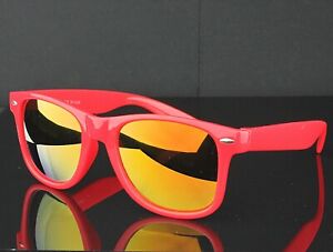 Unisex Square Classic Retro Style Bright Colours Mirror Lens Sunglasses UV400 